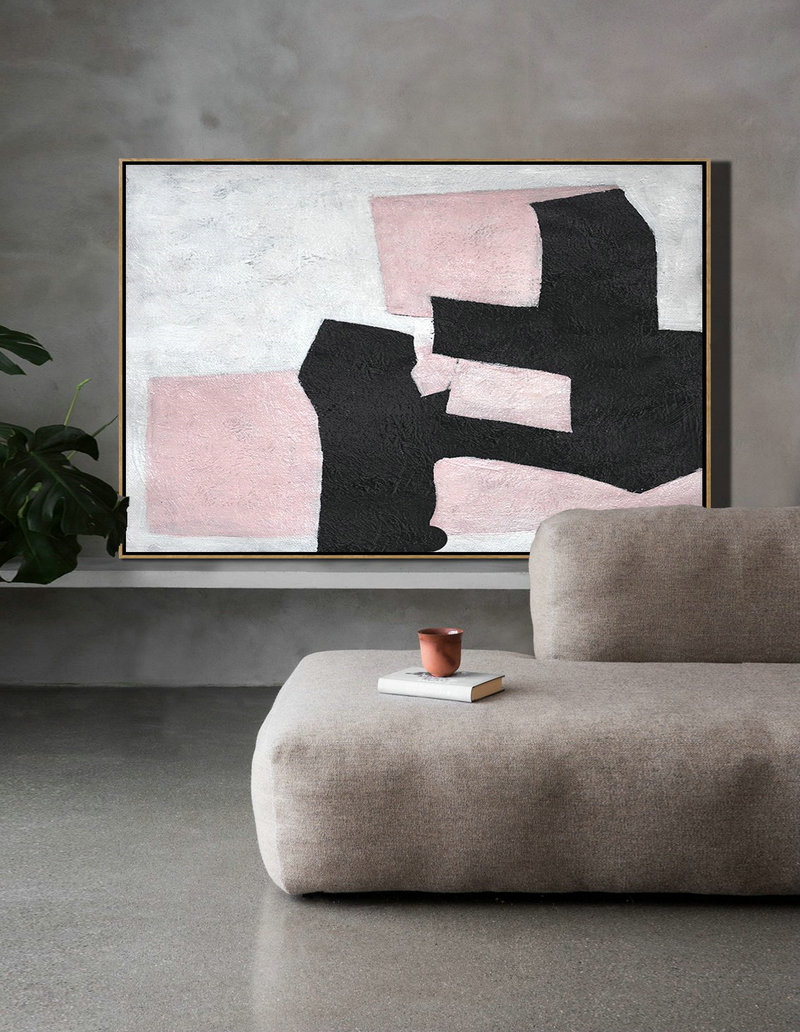 Large Abstract Painting,Hand-Painted Oversized Horizontal Minimal Art On Canvas,Custom Oil Painting